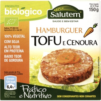 Hambúrguer de Tofu e Cenoura biológico embalagem 150 g - Salutem