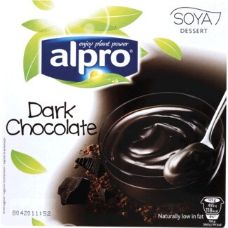 Alpro Sobremesa de Soja com Chocolate Preto Pack 4 embalagem 125 g