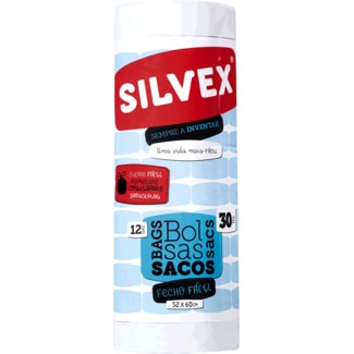 Sacos do Lixo Fecho Fácil Ecológico 30 Litros 55 X 60 cm 12 unidades - Silvex