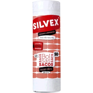 Sacos do Lixo Fecho Fácil Ecológico 50 L 65 X 75 cm 12 unidades - Silvex