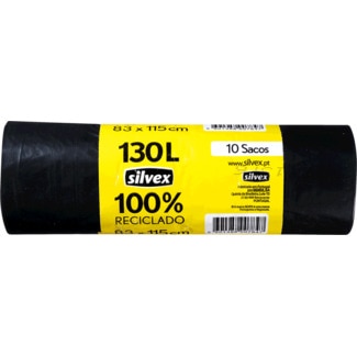 Sacos do Lixo Reciclados 130 Litros 10 unidades - Silvex