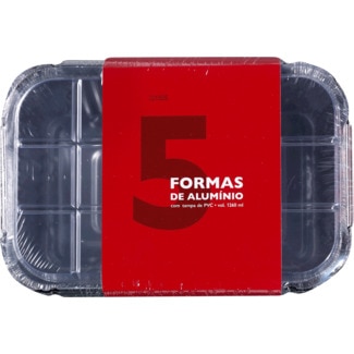 Formas de Alumínio Médias Rectangulares Nº 7313A 5 unidades - Lusoforma