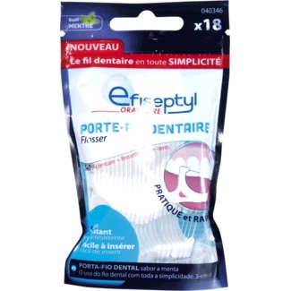 Porta Fio Dental Anti-Bacteriano 3 em 1 embalagem 18 unidades - Efiseptyl