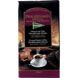 El Corte Inglés Mistura de Café Descafeinado Moído 50% Torrado 50% Torrefacto embalagem 250 g