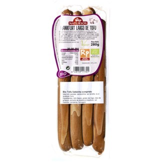 Natursoy Salsichas Frankfurt de Soja Vegan embalagem 280 g
