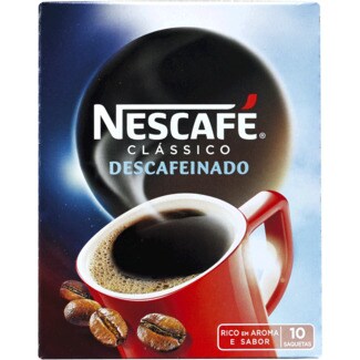 Nescafé Clássico Café Solúvel Descafeinado 10 Saquetas embalagem 20 g
