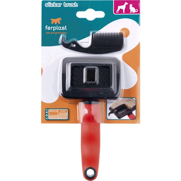 Escova Slicker Brush para Cão e Gato com Pêlo Médio e Comprido embalagem 1 unidade