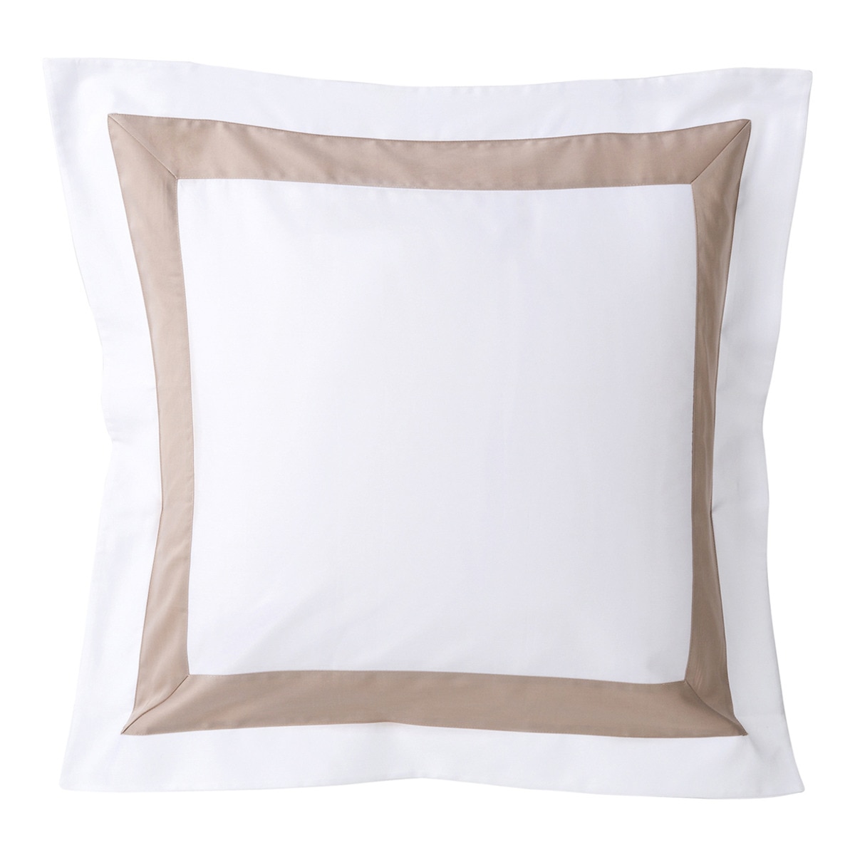 Housse de coussin carré en satin de 300 fils, avec bandes de différente