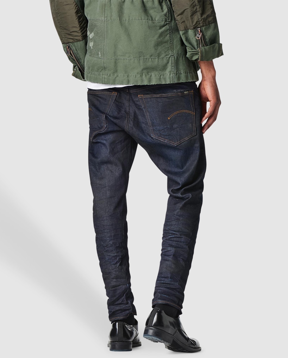 Jeans 3301 tapered azuis Azul-2