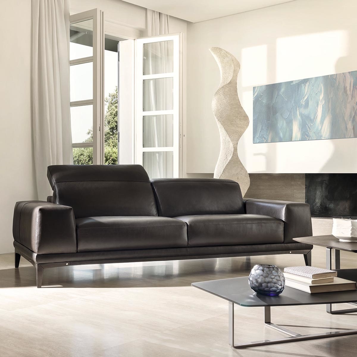 Sofá de piel de 3 plazas Natuzzi Italia · Natuzzi Italia · El