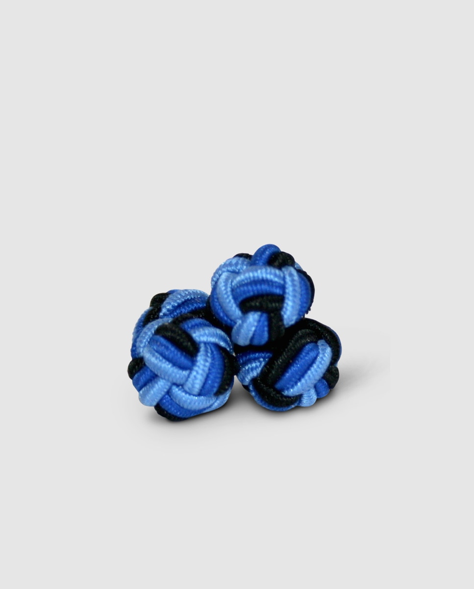 Imagem 0 de Botões de punho de nó em azul-marinho e vermelho