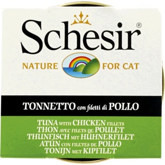 Comida Húmida para Gato com Atum e Galinha lata 85 g - Schesir