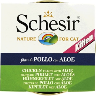 Comida Húmida para Gato Kitten com Filetes de Frango e Aloe lata 85 g - Schesir