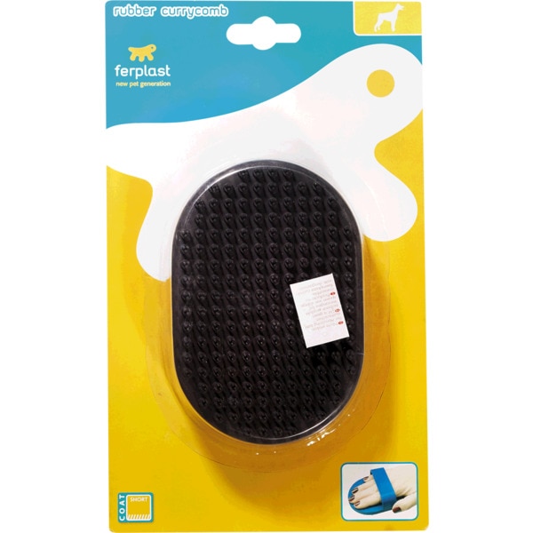 Escova Rubber Currycomb para Cão com Pêlo Curto embalagem 1 unidade