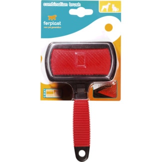 Escova Combination Brush para Cão com Pêlo Médio e Comprido embalagem 1 unidade - Ferplast