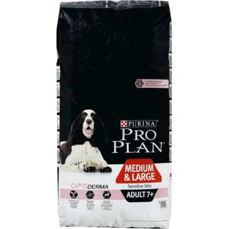 Ração para Cão Médio e Grande com +7 anos Pele Sensível Optiderma Salmão embalagem 14 kg - Purina Pro Plan