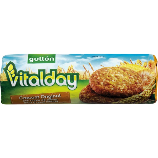 Bolachas Crocantes Original Vitalday com Flocos Aveia embalagem 265 g