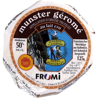 Queijo Petit Munster Gerome de Leite de Vaca Cru embalagem 125 g - Fromi