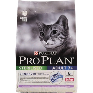 Ração para Gato Adulto Esterilizado 7+ anos com Longevis Rica em Peru embalagem 3 kg - Purina Pro Plan