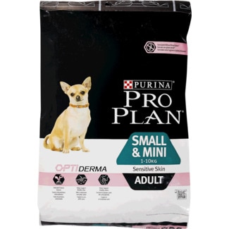 Ração para Cão Adulto Pequeno e Mini com OptiDerma para Pele Sensível Rica em Salmão embalagem 7 kg - Purina Pro Plan