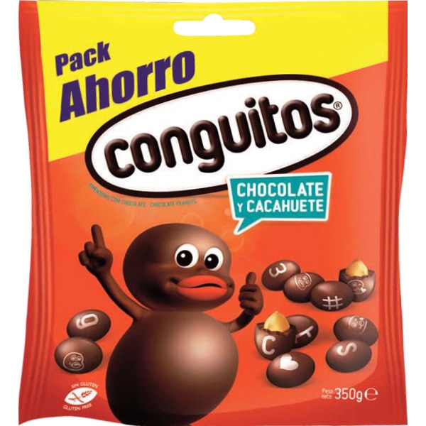 Original cacahuetes recubiertos de chocolate con leche sin gluten pack ahorro bolsa 350 g