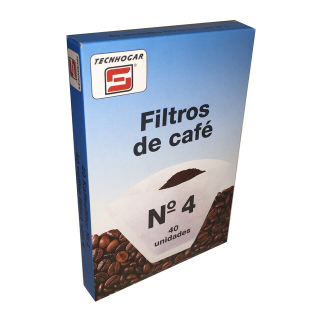 Pack de 40 filtros de papel 1X4 Tecnhogar para cafetera · El Pack de 40 filtros de papel 1X4 Tecnhogar para cafetera · El