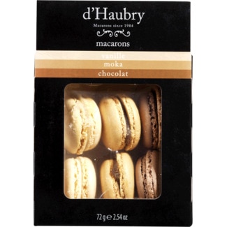 Macarons de Baunilha, Café e Chocolate embalagem 72 g - D'haubry