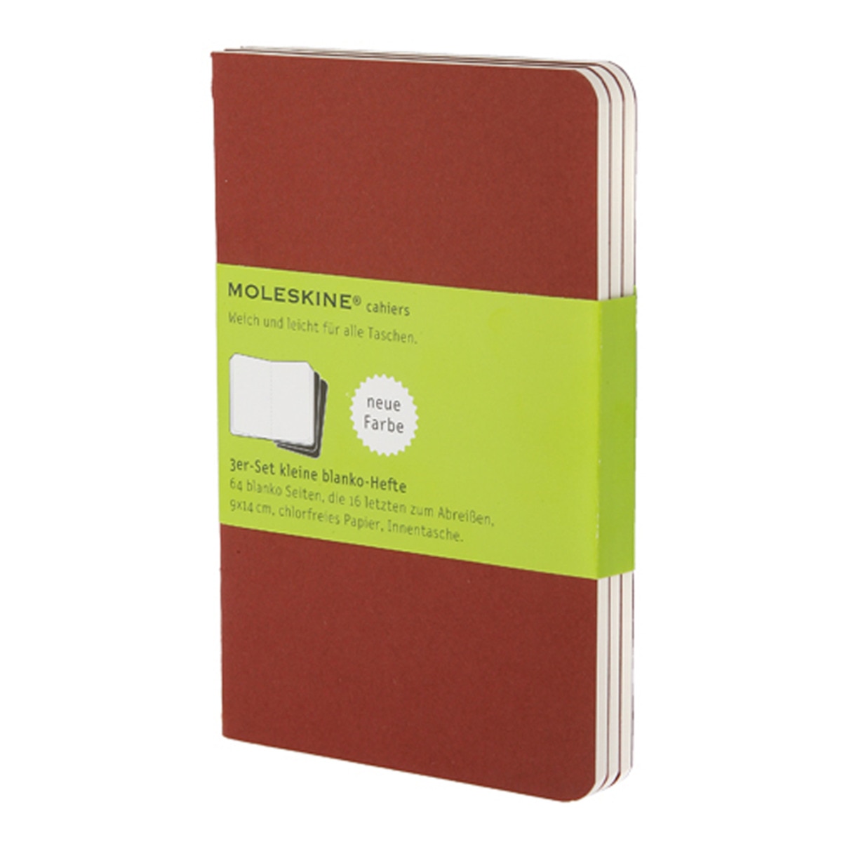Conjunto de 3 cadernos Cahier vermelhos páginas em branco Moleskine 1