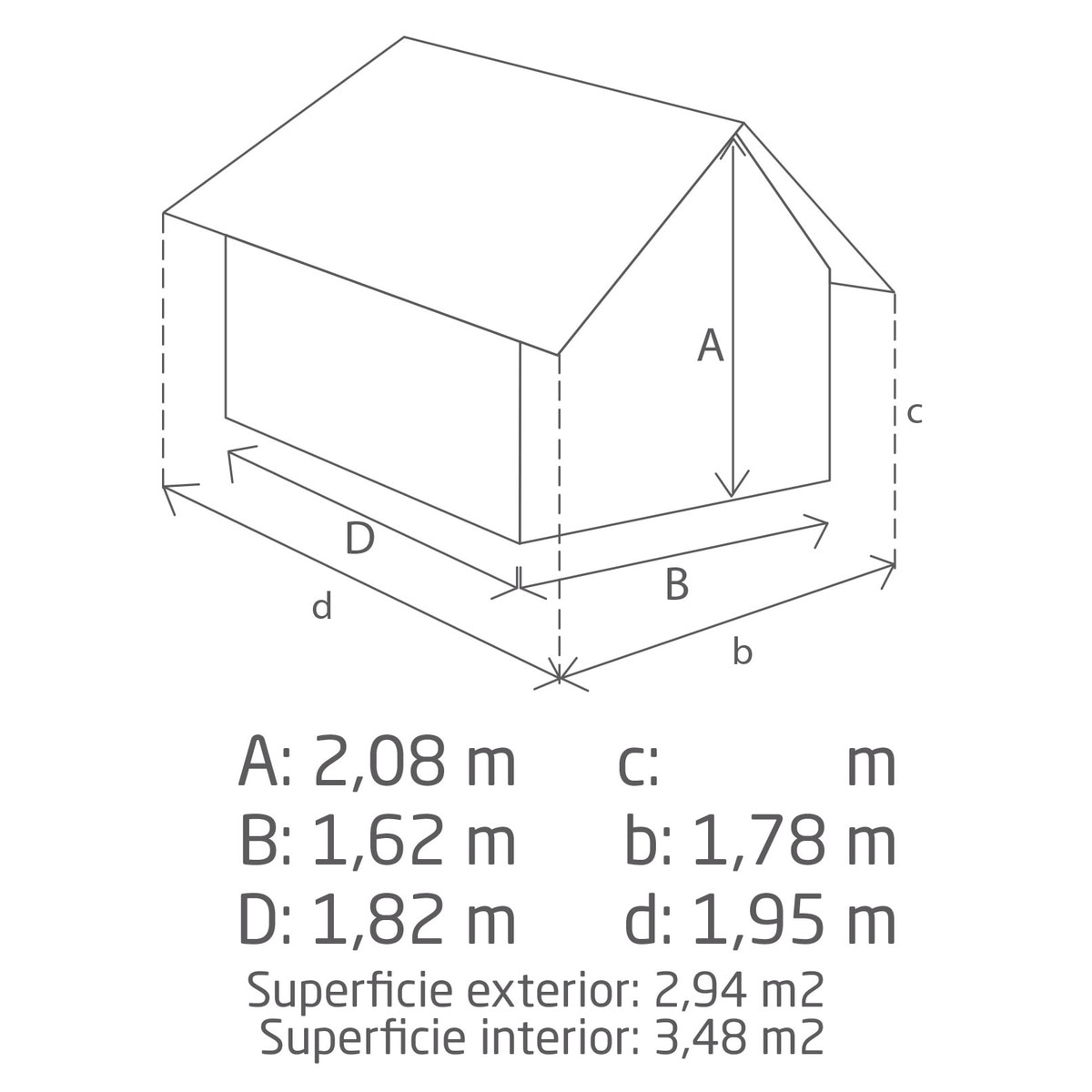 Abrigo de Resina Factor - 178x208x195 cm Bege / Castanho-3