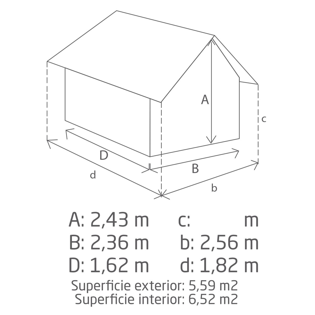 Caseta resina Factor 256x243x182 cm Beige / Marrón-5
