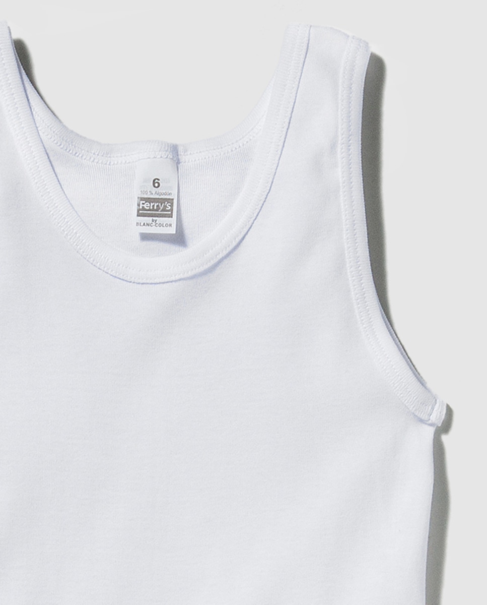 T-shirt de menino Ferrys branca de alças Branco-2