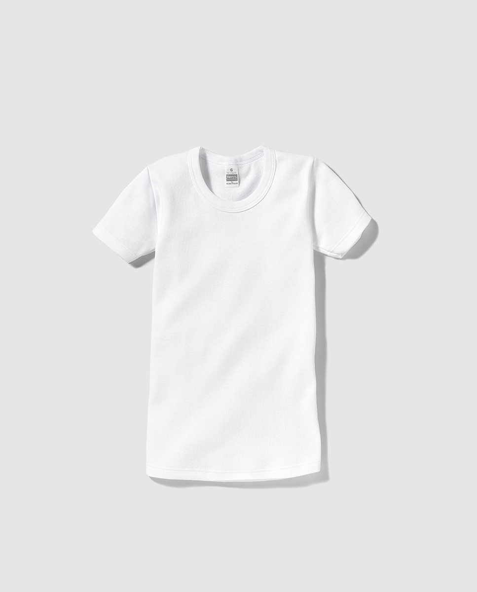 T-shirt de menino Ferrys branca de felpa de manga curta Branco-1
