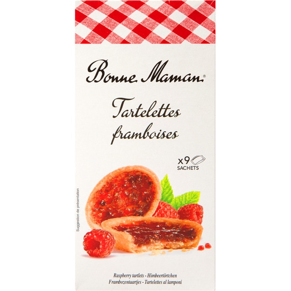 Tartaletas rellenas de frambuesa estuche 125 g