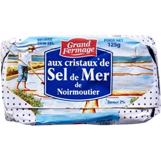 Grabd Fermage Manteiga Sal do Mar embalagem 125 g