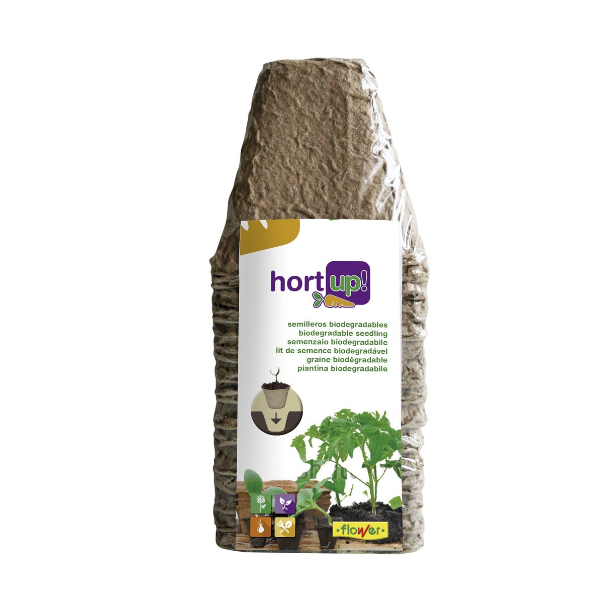 Semilleros biodegradables cuadrados Hortup! 55043 Surtido-1