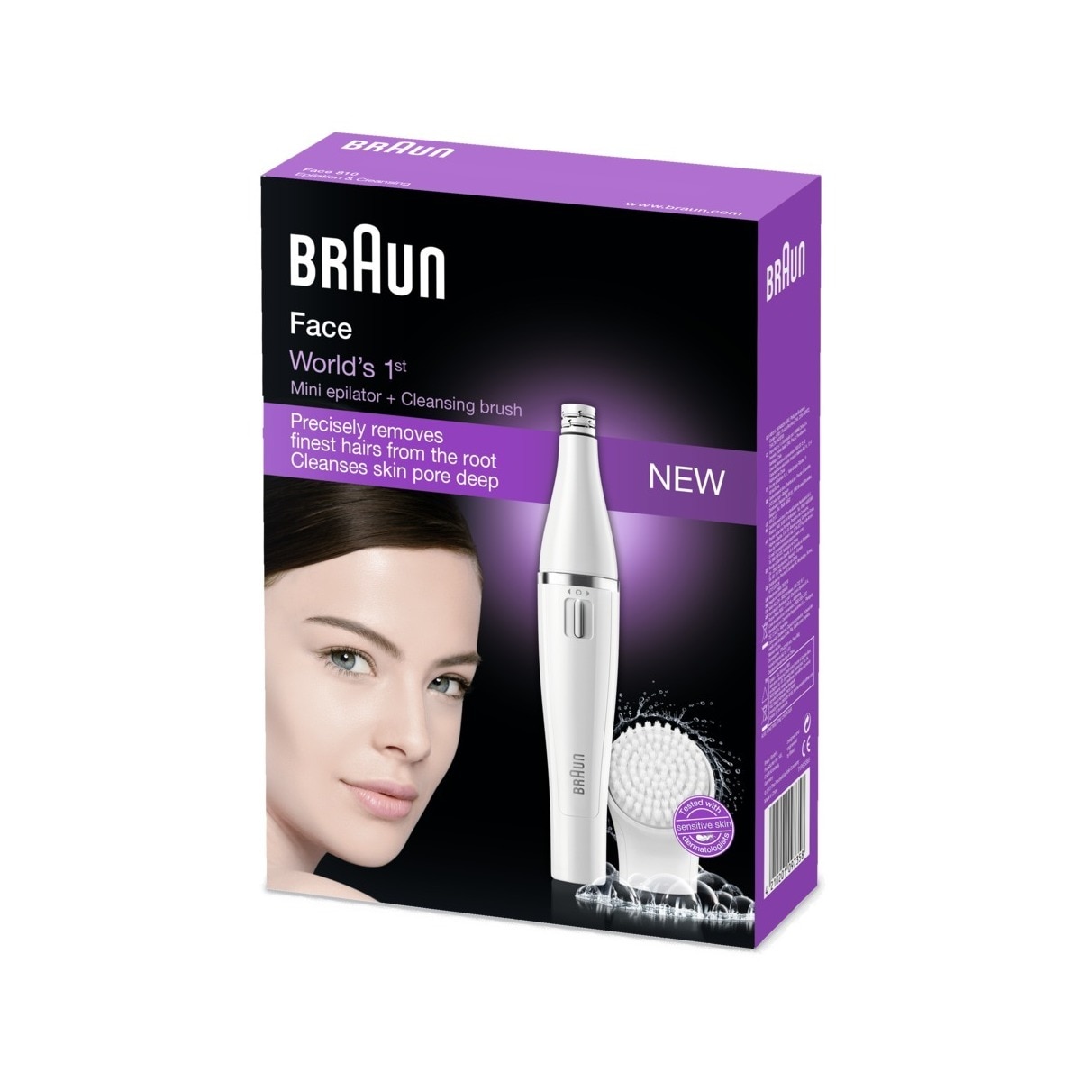 Depiladora Facial de Arranque Braun Silk-épil 810 com Escova de Limpeza de Rosto - Branco Branco-3