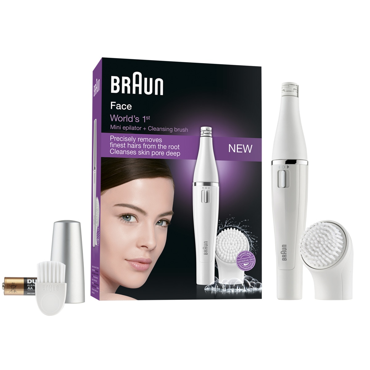 Depiladora Facial de Arranque Braun Silk-épil 810 com Escova de Limpeza de Rosto - Branco Branco-5