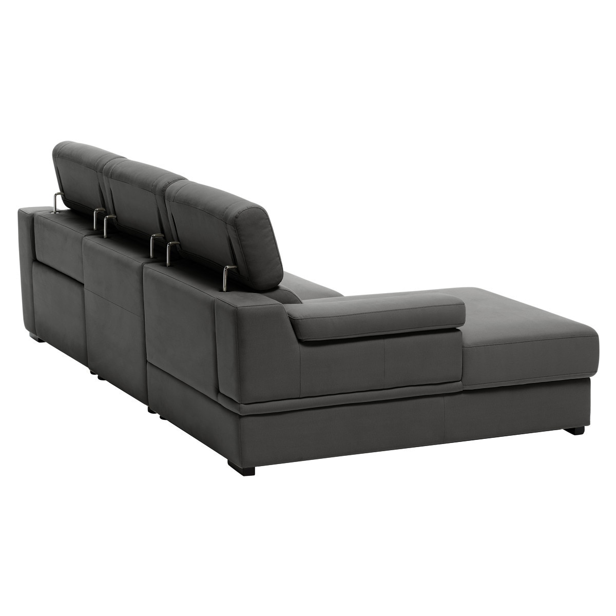 Sofá de 3 Lugares com Chaise Longue Esquerdo e um Assento Relax Elétrico City Antracite-4