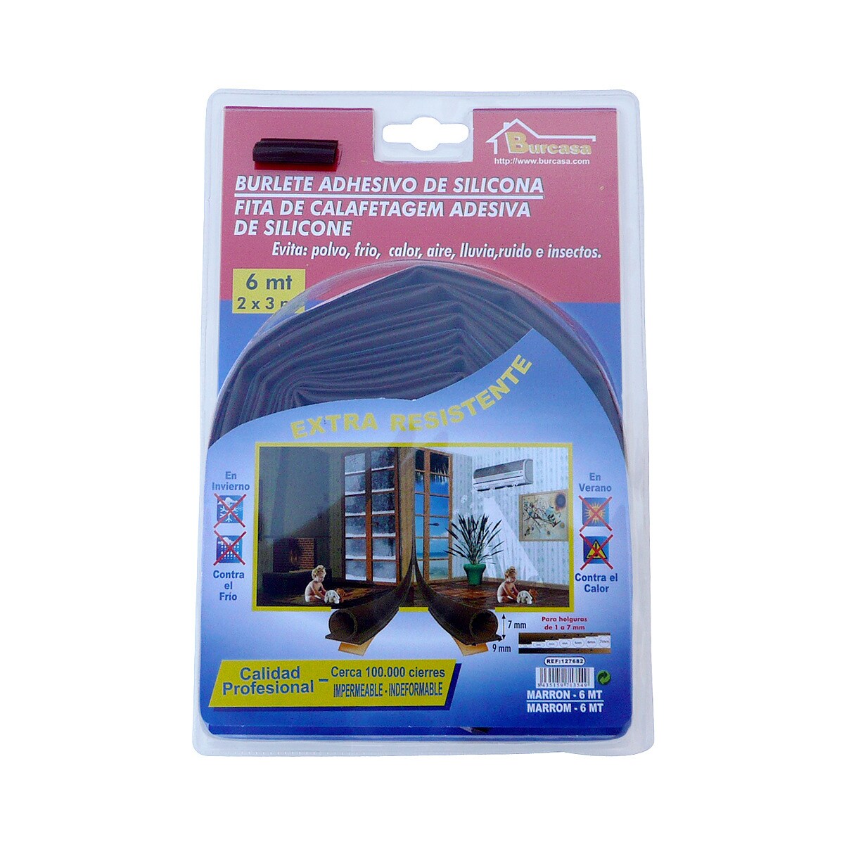 Burlete Adhesivo Silicona 6 m · Burcasa · Hipercor