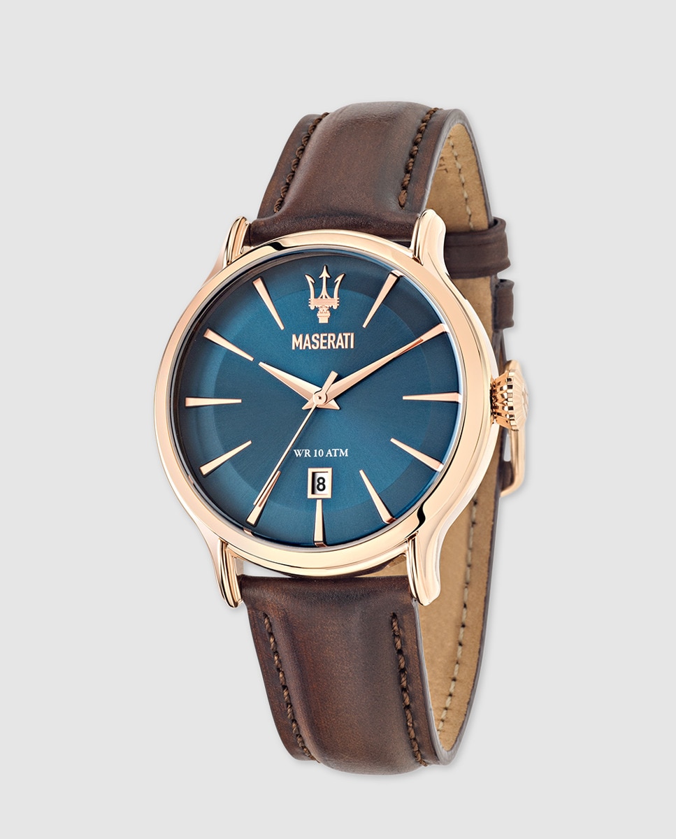 Maserati - Reloj De Hombre  Epoca De Piel Marrón