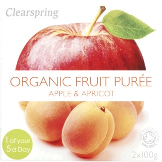 Puré de Fruta Maçã e Alperce Pack 2 embalagem 100 g - Clearspring