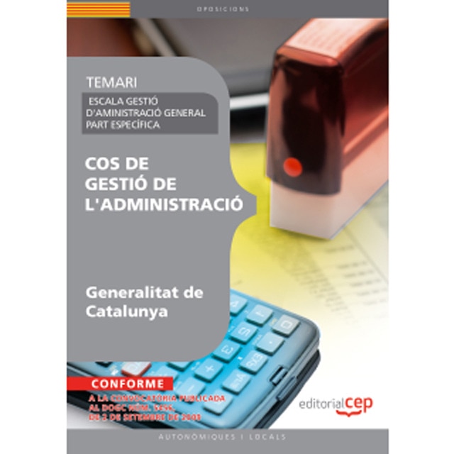 Imagem 0 de Cos de gestió de l'administració de la generalitat de catalunya. Escala de gestió d'administració general. Part específica. Temari(Tapa blanda)