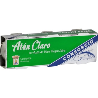 atún claro en aceite de oliva virgen extra pack 3 lata 57 g neto escurrido - Consorcio
