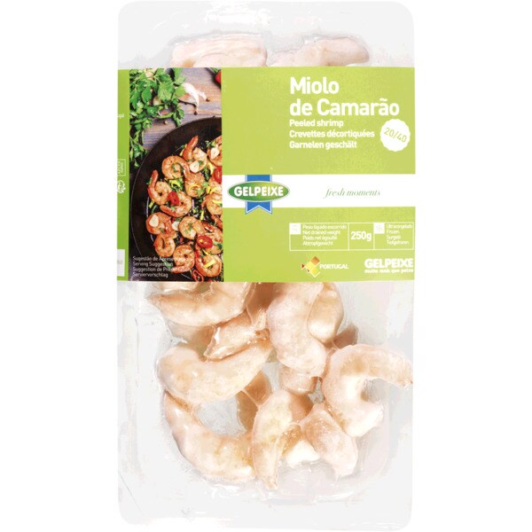 Gelpeixe Miolo de Camarão 20/40 embalagem 250 g