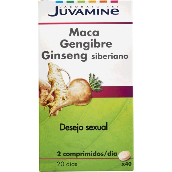 Maçã, Gengibre e Ginseng Siberiano embalagem 40 comprimidos