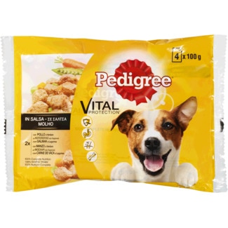 Comida Húmida para Cão em Molho com Galinha, Carne de Vaca e Legumes Pack4 unidades 100 g - Pedigree Vital Protection