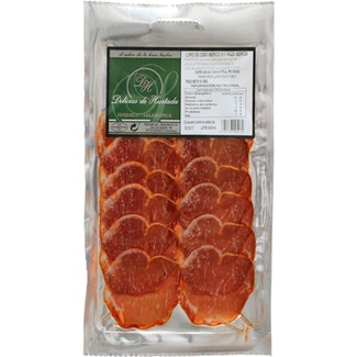 lomo de cebo ibérico 50% raza ibérica en lonchas envase 50 g - Delicias De Hurtada