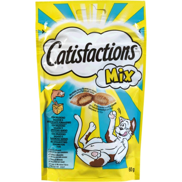 Snack para Gato com Salmão e Queijo embalagem 60 g