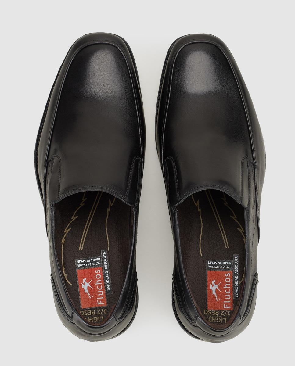 Mocassins Fluchos de pele em preto Preto-4
