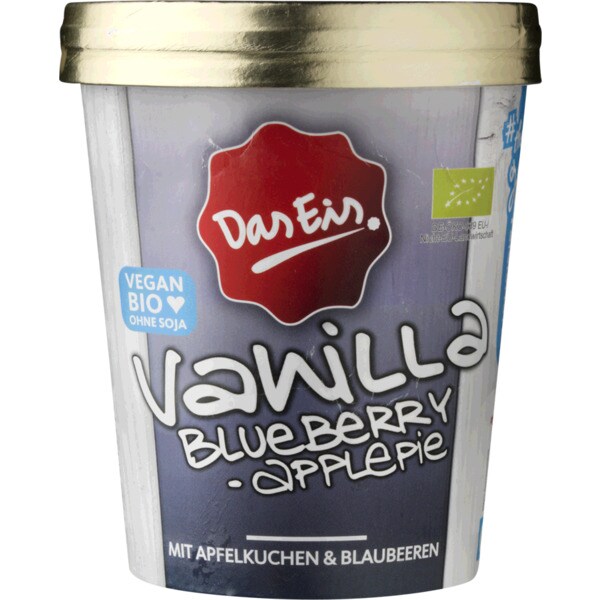 Das Eis Gelado de Baunilha, Amora e Tarte de Maçã Biológico embalagem 500 ml